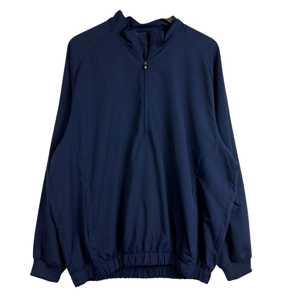 FJ FootJoy Golf Half Zip Pullover WindShirt Jacket Navy Blue Polyester Mens - L